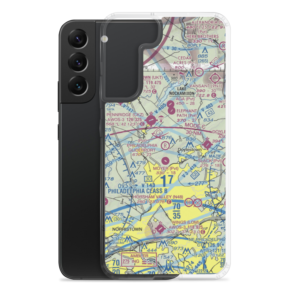 Philadelphia Gliderport (3PA2) VFR Sectional Samsung Case Samsung Galaxy S22 Plus model shown