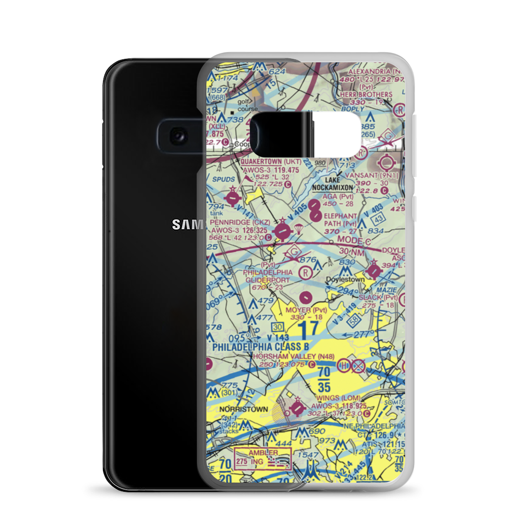 Philadelphia Gliderport (3PA2) VFR Sectional Samsung Case Samsung Galaxy S10e model shown