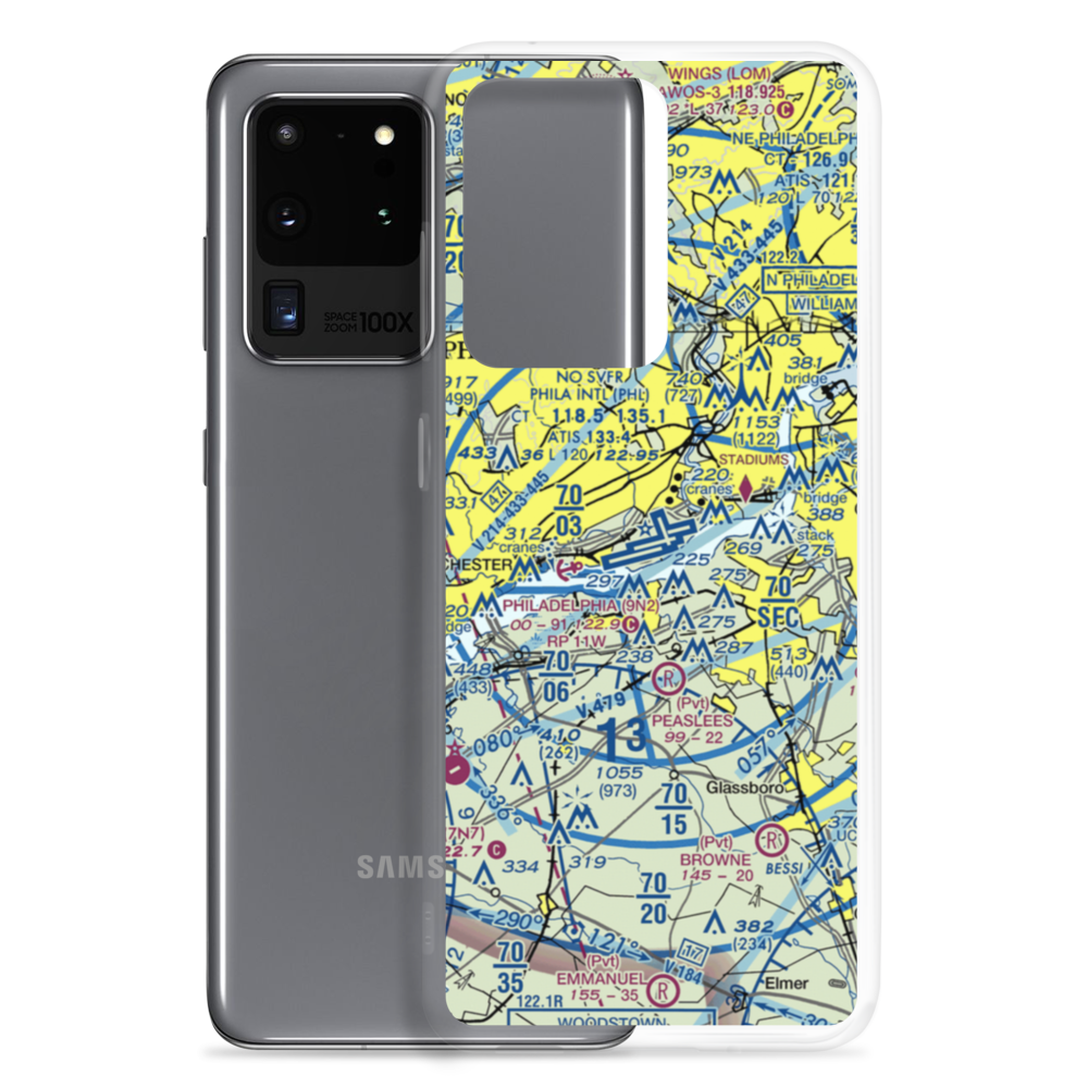 Philadelphia International Airport (PHL) VFR Sectional Samsung Case Samsung Galaxy S20 Ultra model shown