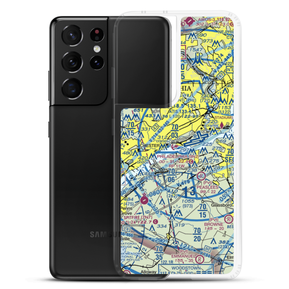 Philadelphia Seaplane Base (9N2) VFR Sectional Samsung Case Samsung Galaxy S21 Ultra model shown