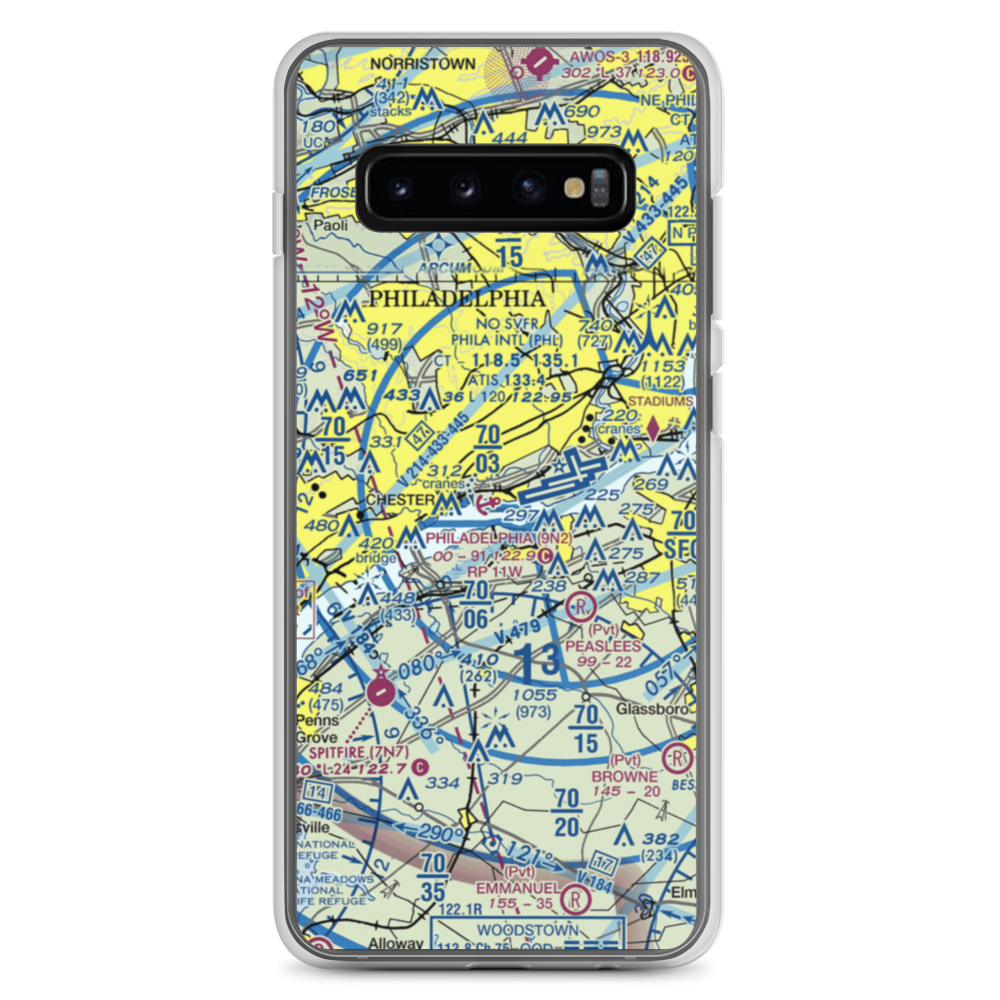 Philadelphia Seaplane Base (9N2) VFR Sectional Samsung Case Samsung Galaxy S10+ model shown