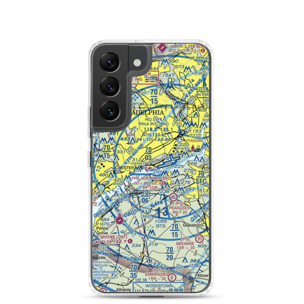 Philadelphia Seaplane Base (9N2) VFR Sectional Samsung Case Samsung Galaxy S22 model shown