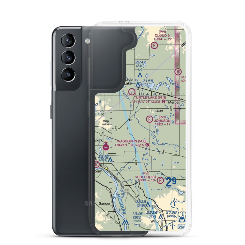 Philbrick Private Airstrip (NA79) VFR Sectional Samsung Case Samsung Galaxy S21 model shown