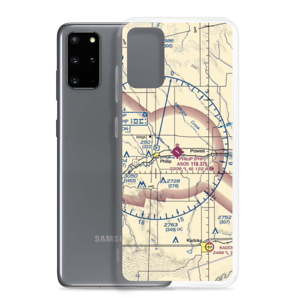 Philip Airport (PHP) VFR Sectional Samsung Case Samsung Galaxy S20 Plus model shown