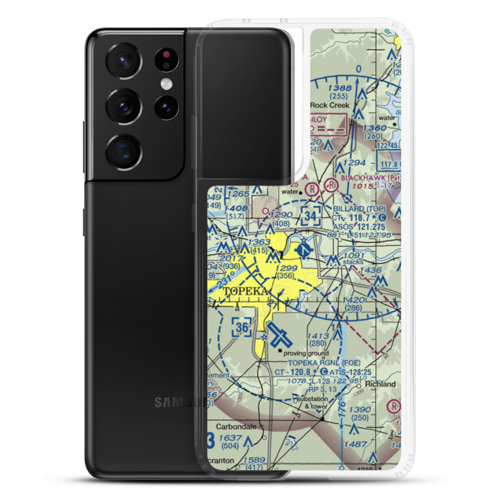 Philip Billard Municipal Airport (TOP) VFR Sectional Samsung Case Samsung Galaxy S21 Ultra model shown