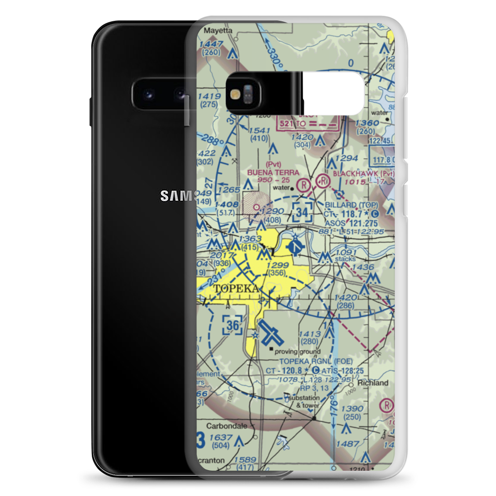 Philip Billard Municipal Airport (TOP) VFR Sectional Samsung Case Samsung Galaxy S10+ model shown