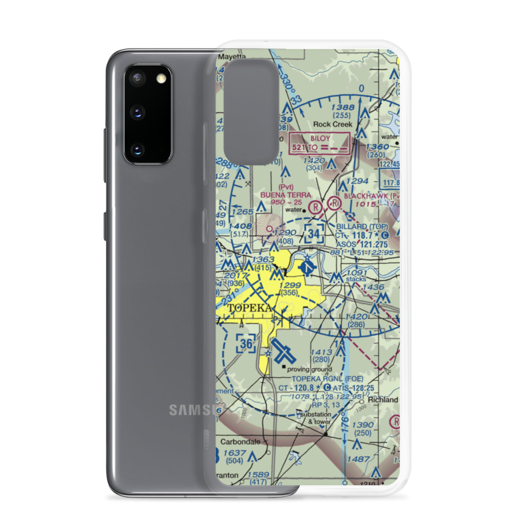 Philip Billard Municipal Airport (TOP) VFR Sectional Samsung Case Samsung Galaxy S20 model shown