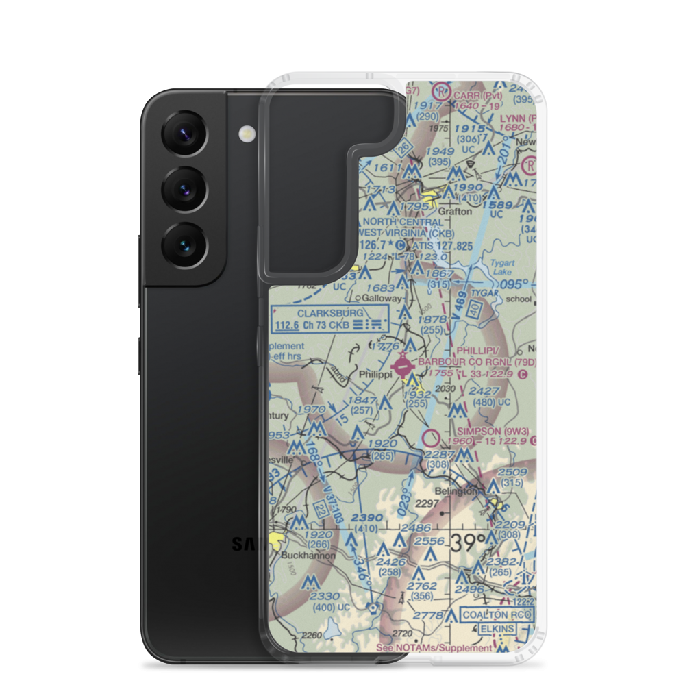 Philippi Barbour County Regional Airport (79D) VFR Sectional Samsung Case Samsung Galaxy S22 model shown