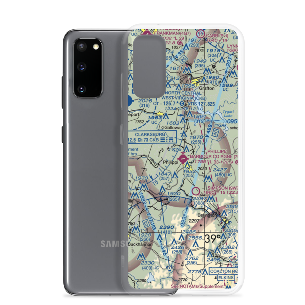 Philippi Barbour County Regional Airport (79D) VFR Sectional Samsung Case Samsung Galaxy S20 model shown