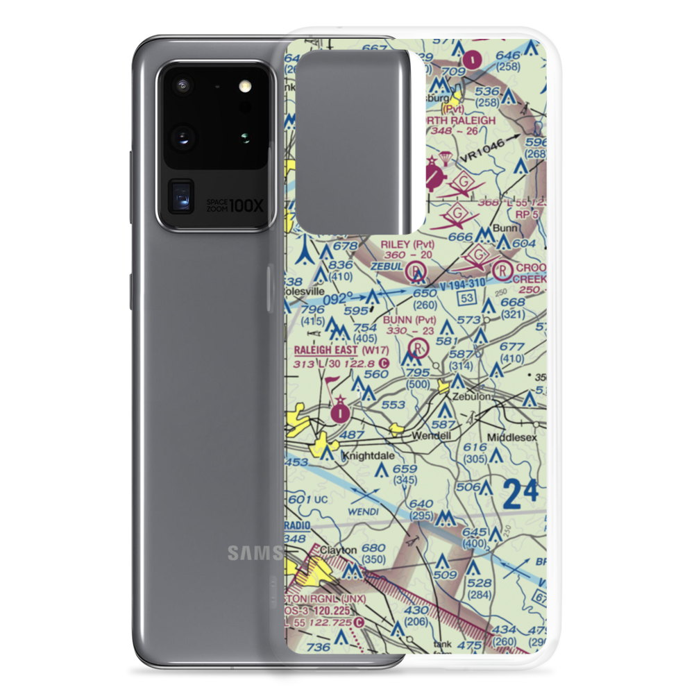 Phillip R Bunn Airport (51NC) VFR Sectional Samsung Case Samsung Galaxy S20 Ultra model shown