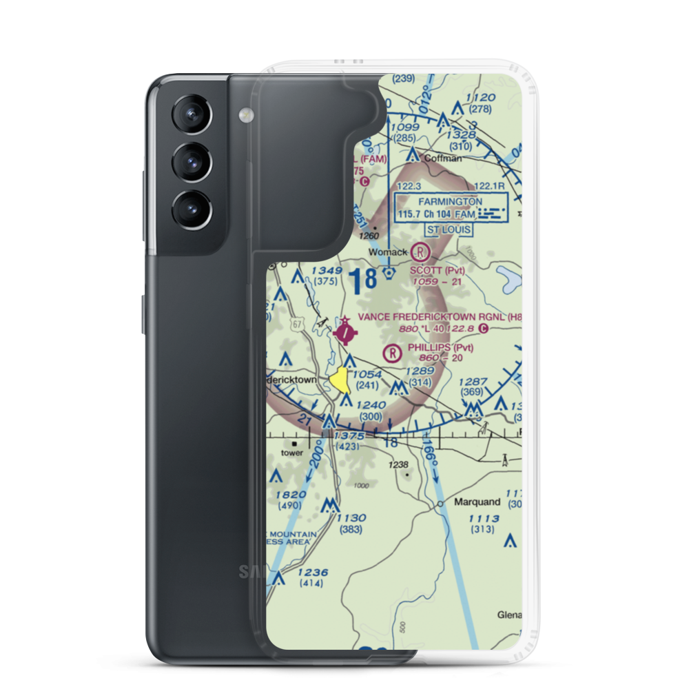 Phillips Airport (32MO) VFR Sectional Samsung Case Samsung Galaxy S21 model shown