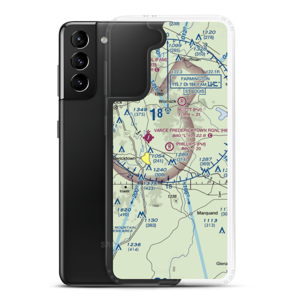 Phillips Airport (32MO) VFR Sectional Samsung Case Samsung Galaxy S21 Plus model shown