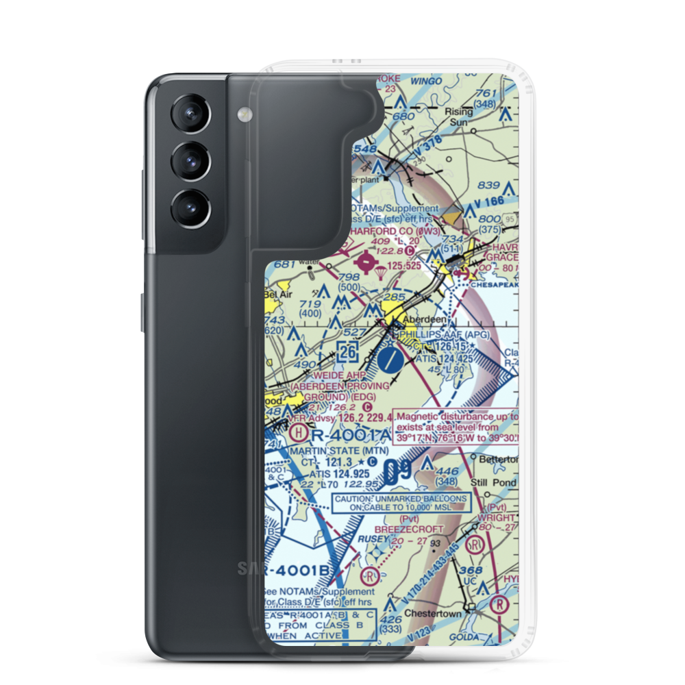Phillips Army Air Field (APG) VFR Sectional Samsung Case Samsung Galaxy S21 model shown