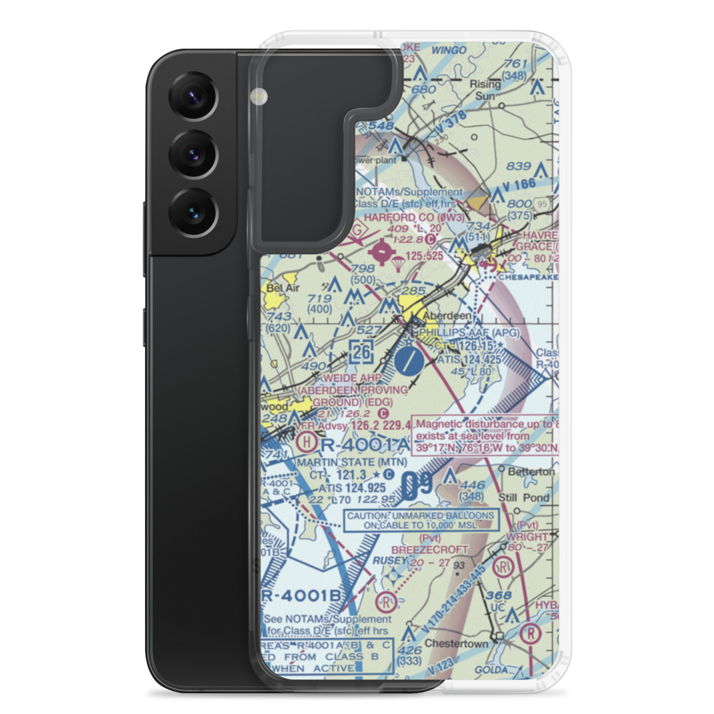 Phillips Army Air Field (APG) VFR Sectional Samsung Case Samsung Galaxy S22 Plus model shown