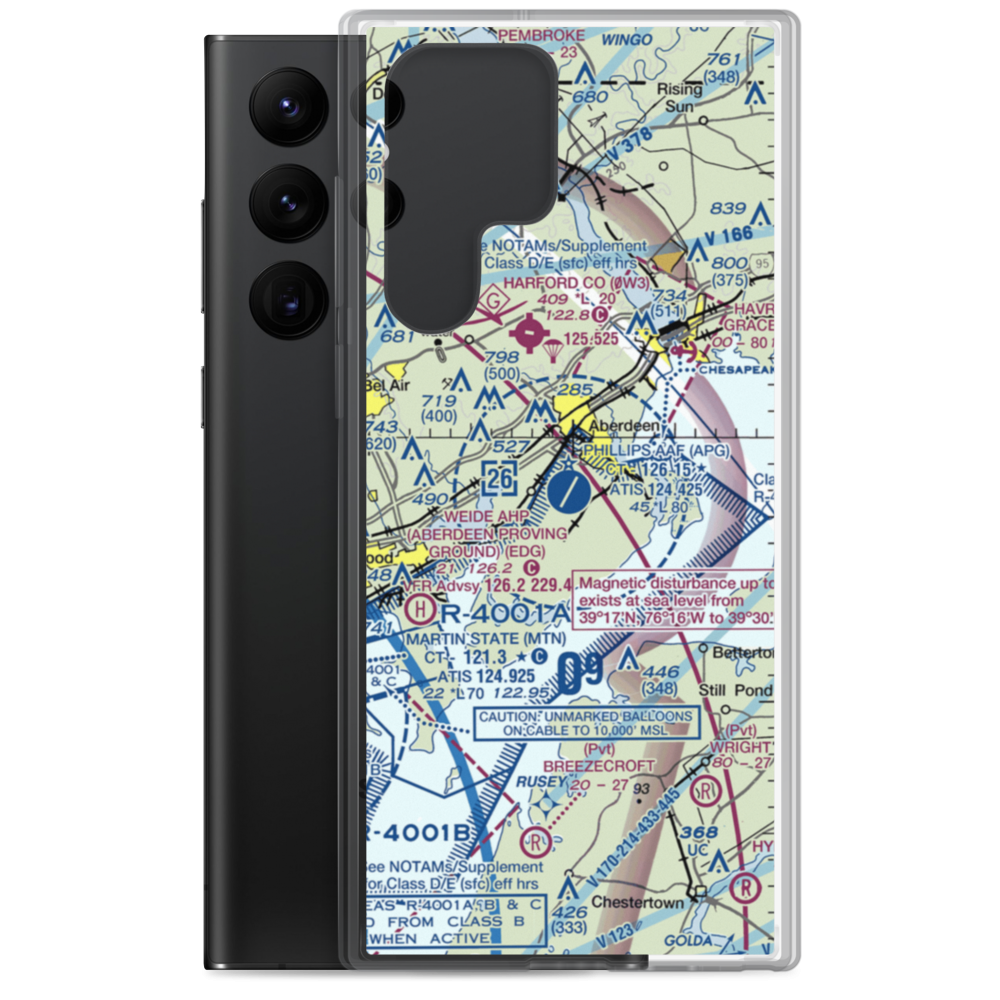 Phillips Army Air Field (APG) VFR Sectional Samsung Case Samsung Galaxy S22 Ultra model shown