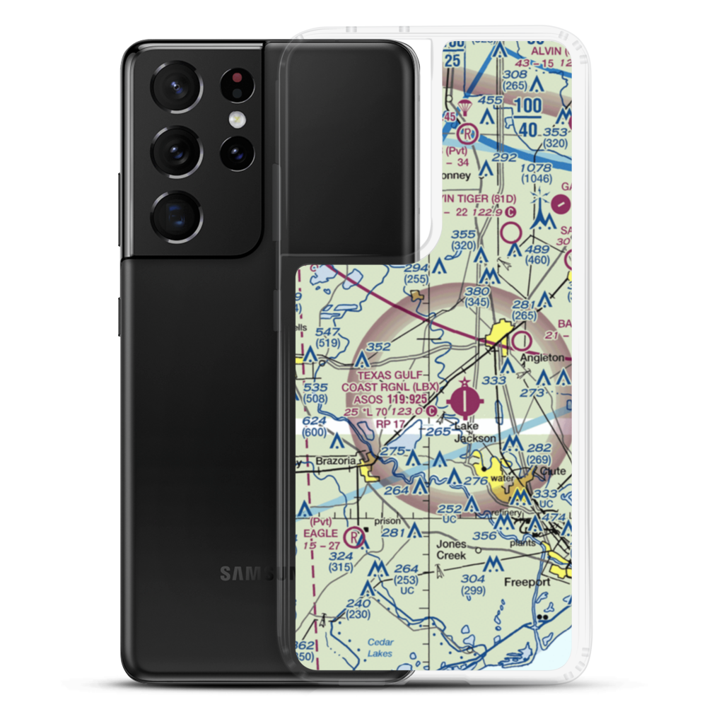 Phillips Corporation Airport (46TX) VFR Sectional Samsung Case Samsung Galaxy S21 Ultra model shown