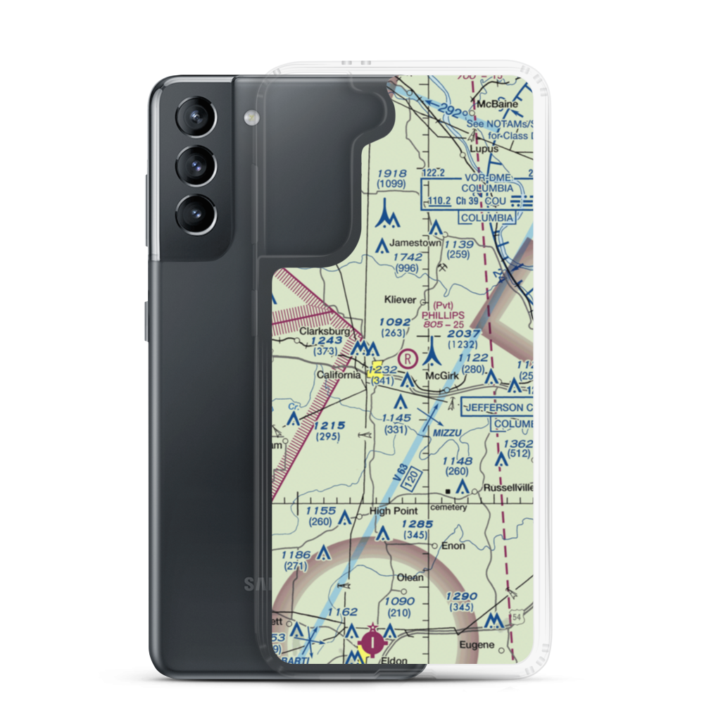 Phillips Field (MO23) VFR Sectional Samsung Case Samsung Galaxy S21 model shown
