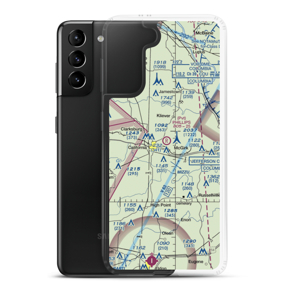 Phillips Field (MO23) VFR Sectional Samsung Case Samsung Galaxy S21 Plus model shown