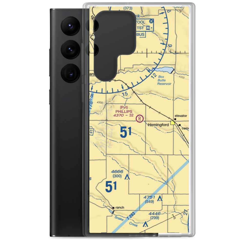 Phillips Private Airport (3NE2) VFR Sectional Samsung Case Samsung Galaxy S22 Ultra model shown