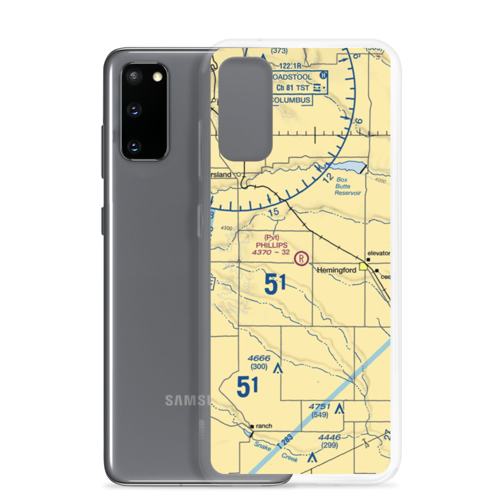Phillips Private Airport (3NE2) VFR Sectional Samsung Case Samsung Galaxy S20 model shown