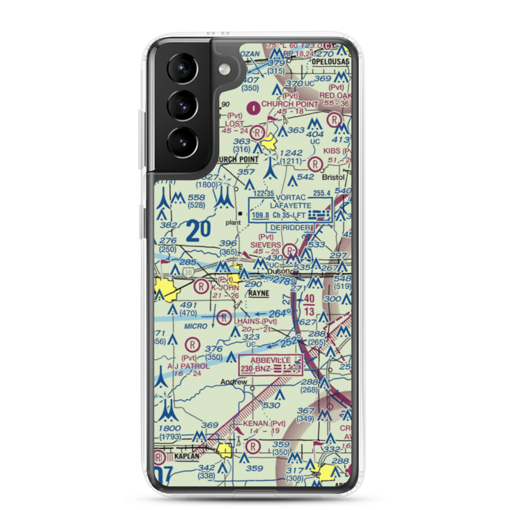 Phoenix Airport (LA30) VFR Sectional Samsung Case Samsung Galaxy S21 Plus model shown