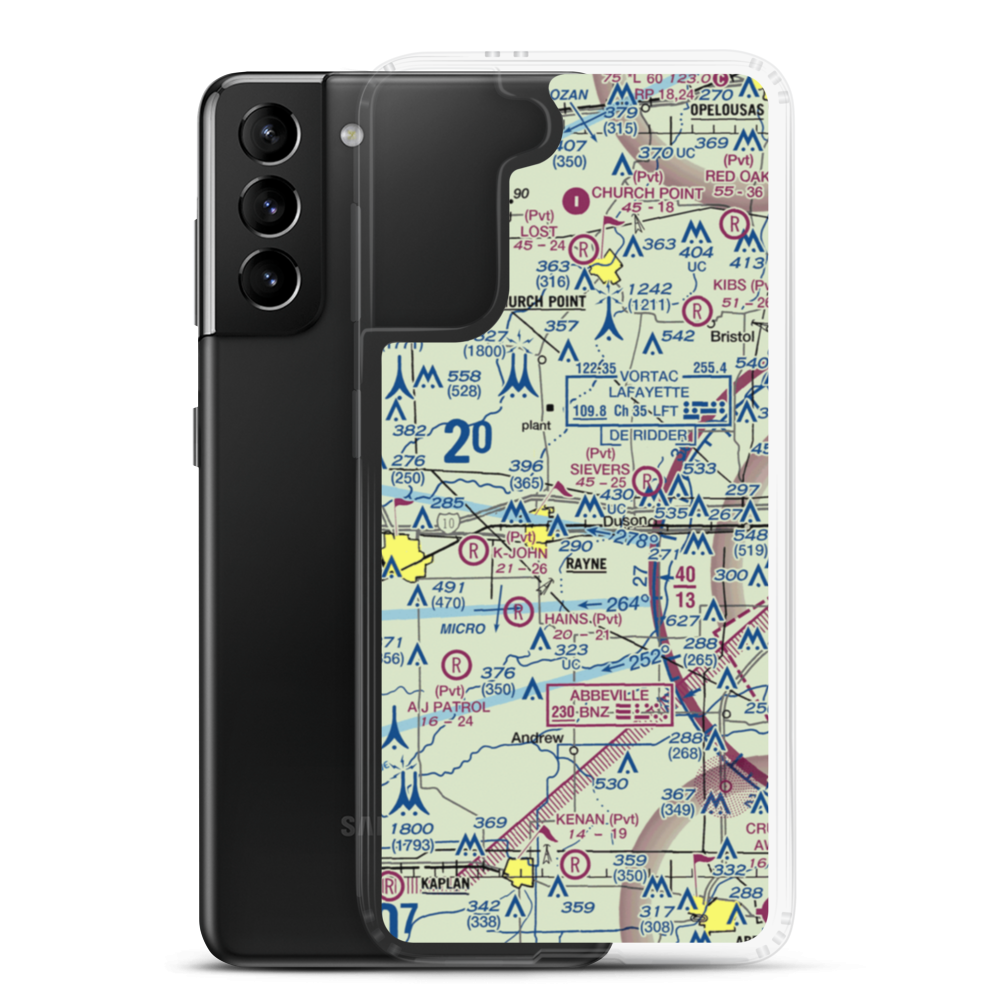 Phoenix Airport (LA30) VFR Sectional Samsung Case Samsung Galaxy S21 Plus model shown