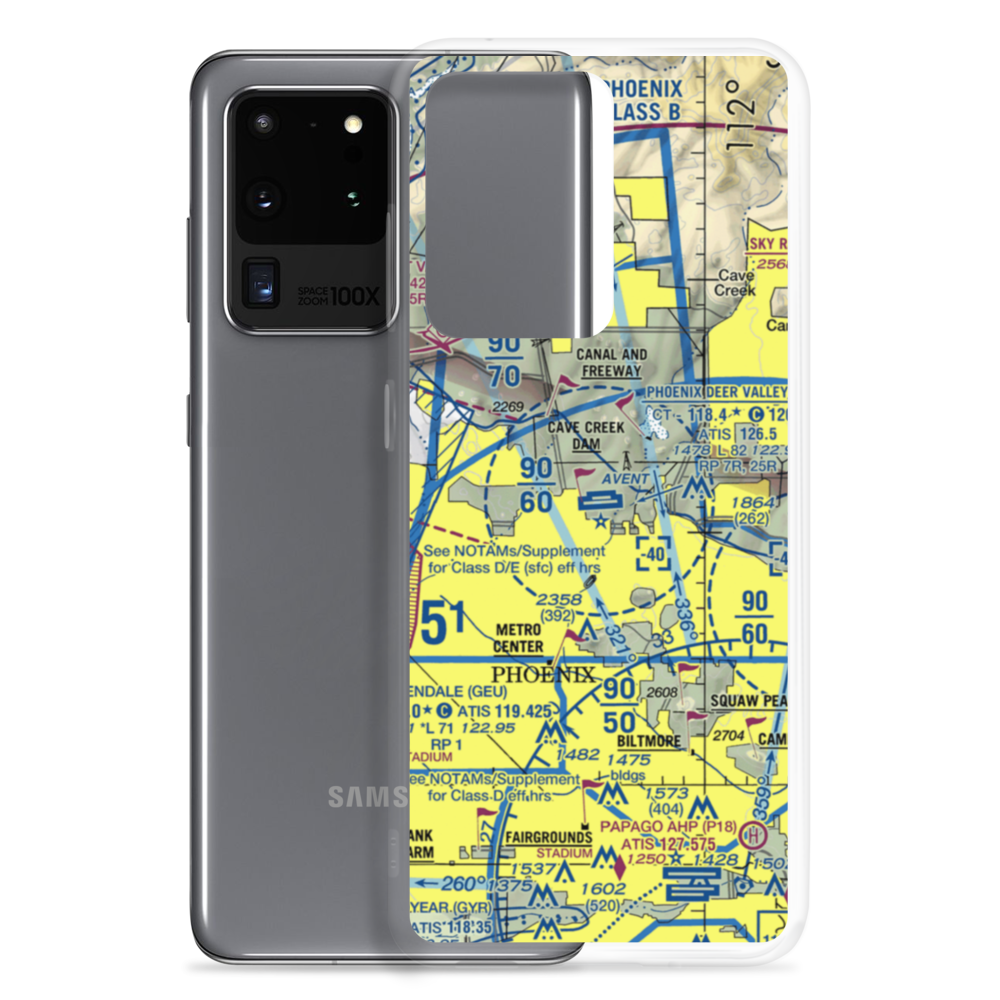 Phoenix Deer Valley Airport (DVT) VFR Sectional Samsung Case Samsung Galaxy S20 Ultra model shown