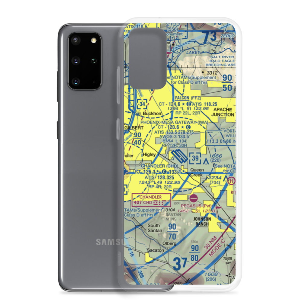 Phoenix-Mesa-Gateway Airport (IWA) VFR Sectional Samsung Case Samsung Galaxy S20 Plus model shown