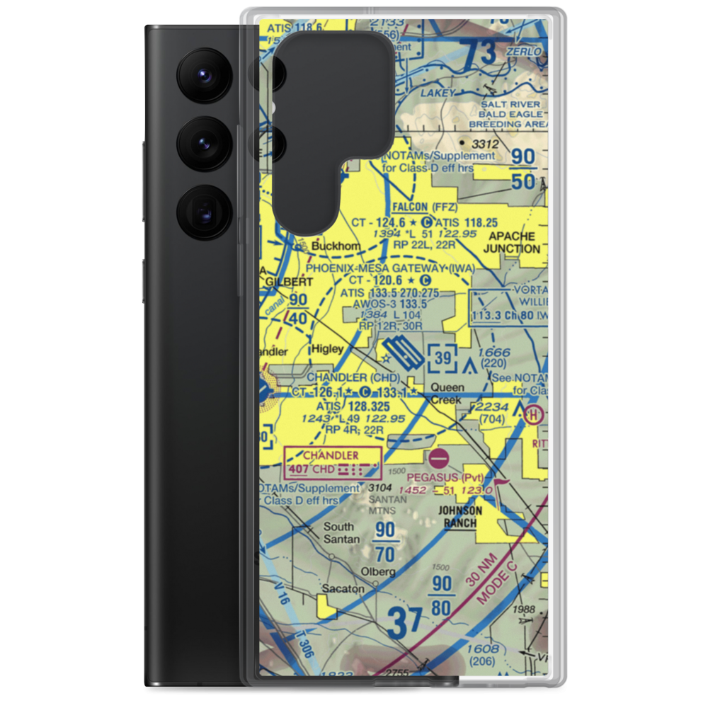 Phoenix-Mesa-Gateway Airport (IWA) VFR Sectional Samsung Case Samsung Galaxy S22 Ultra model shown