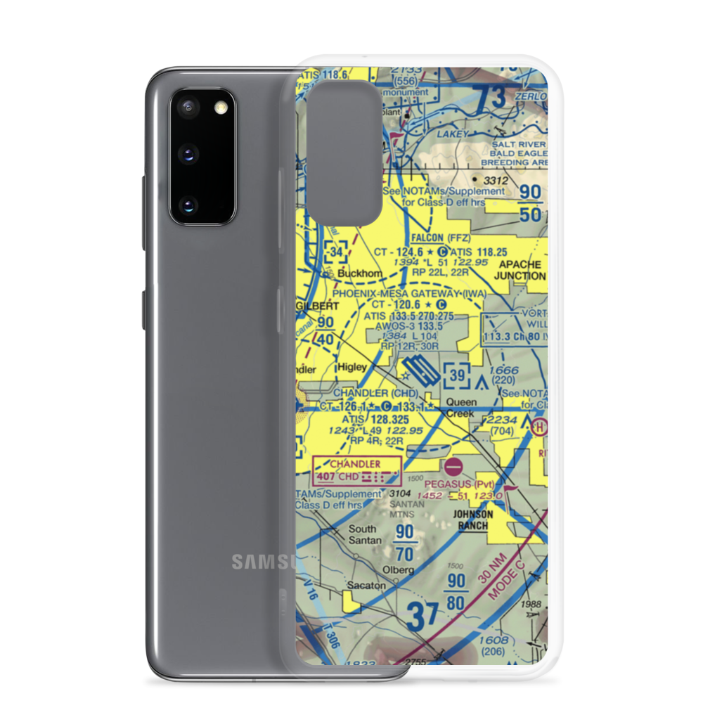 Phoenix-Mesa-Gateway Airport (IWA) VFR Sectional Samsung Case Samsung Galaxy S20 model shown
