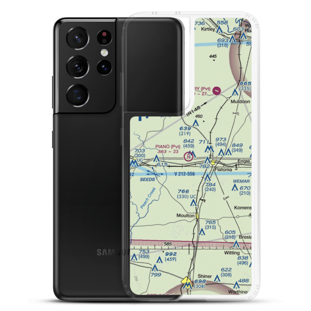 Piano Ranch Airport (2TE5) VFR Sectional Samsung Case Samsung Galaxy S21 Ultra model shown