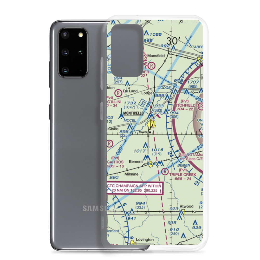 Piatt County Airport (2K0) VFR Sectional Samsung Case Samsung Galaxy S20 Plus model shown