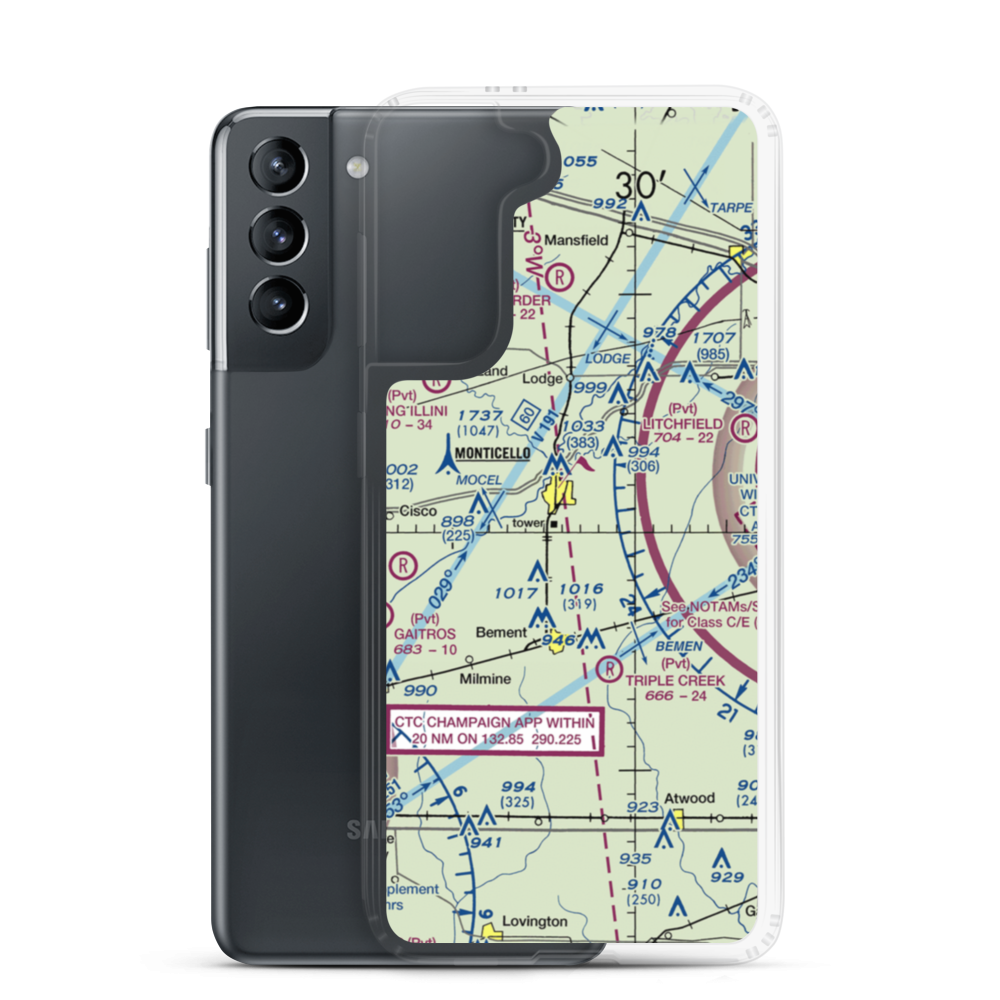 Piatt County Airport (2K0) VFR Sectional Samsung Case Samsung Galaxy S21 model shown