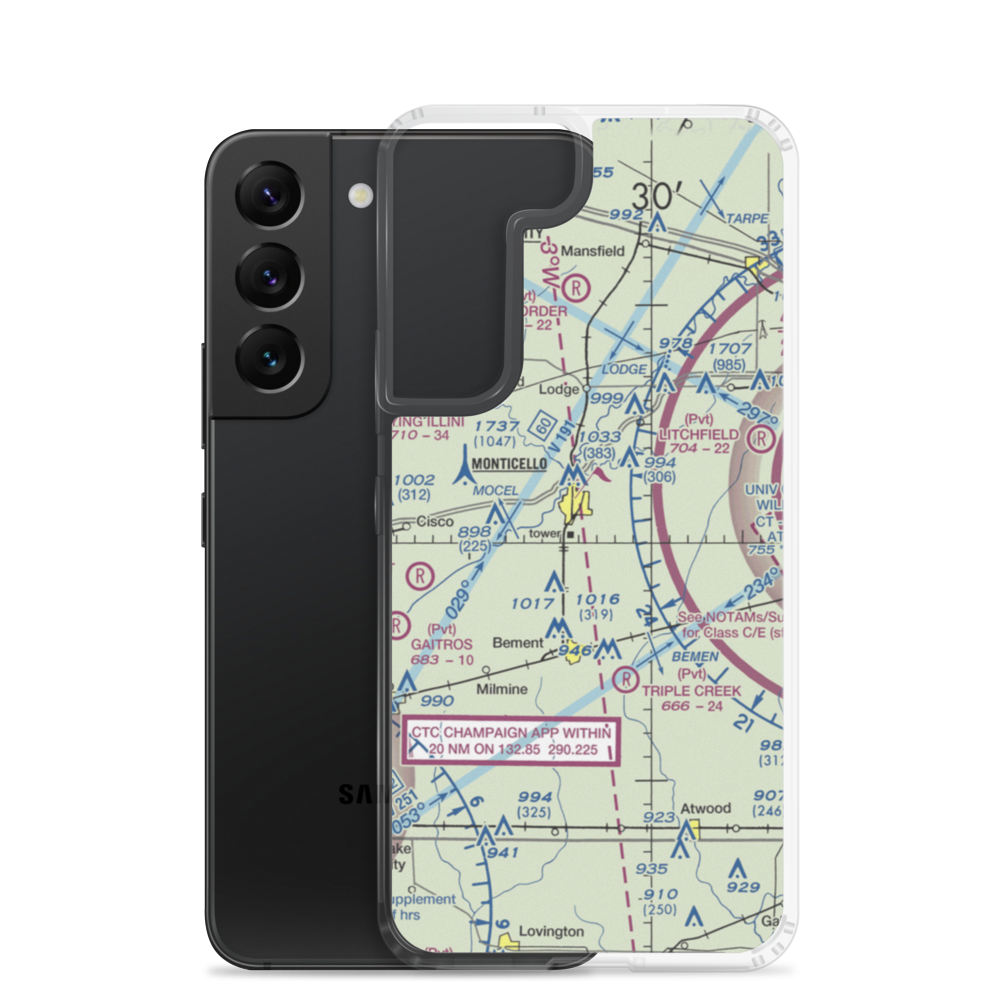 Piatt County Airport (2K0) VFR Sectional Samsung Case Samsung Galaxy S22 model shown