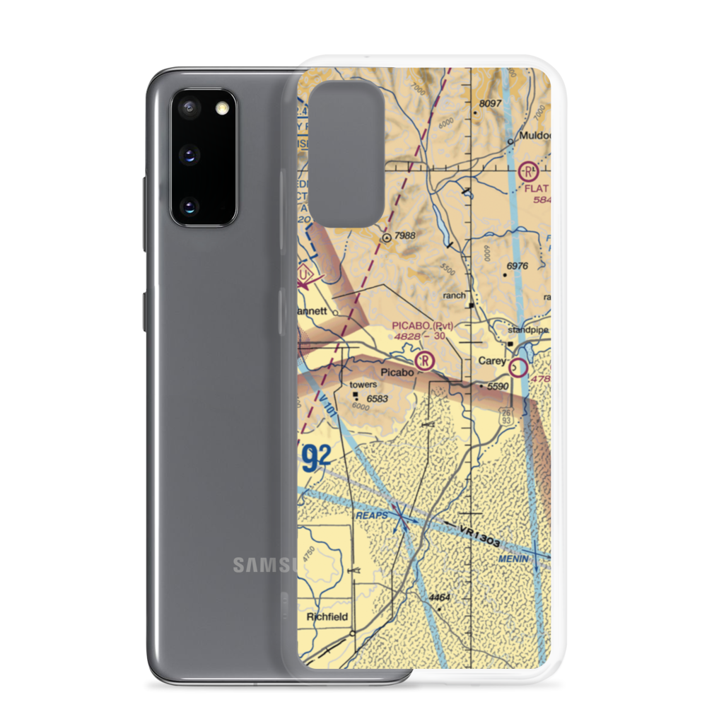 Picabo Airport (ID82) VFR Sectional Samsung Case Samsung Galaxy S20 model shown