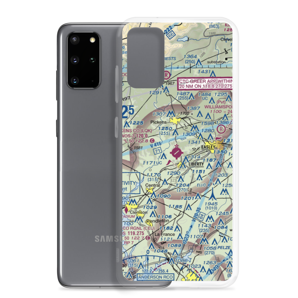 Pickens County Airport (LQK) VFR Sectional Samsung Case Samsung Galaxy S20 Plus model shown