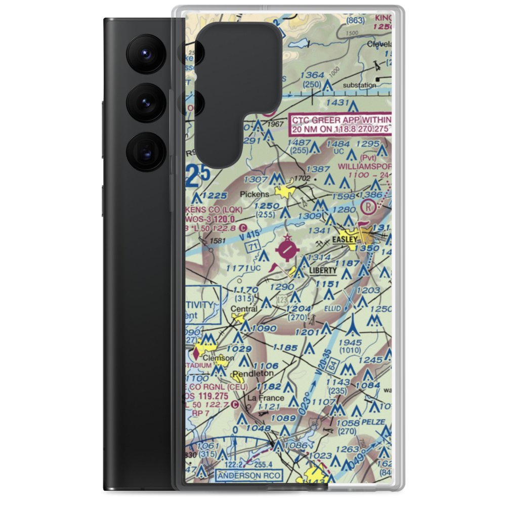 Pickens County Airport (LQK) VFR Sectional Samsung Case Samsung Galaxy S22 Ultra model shown