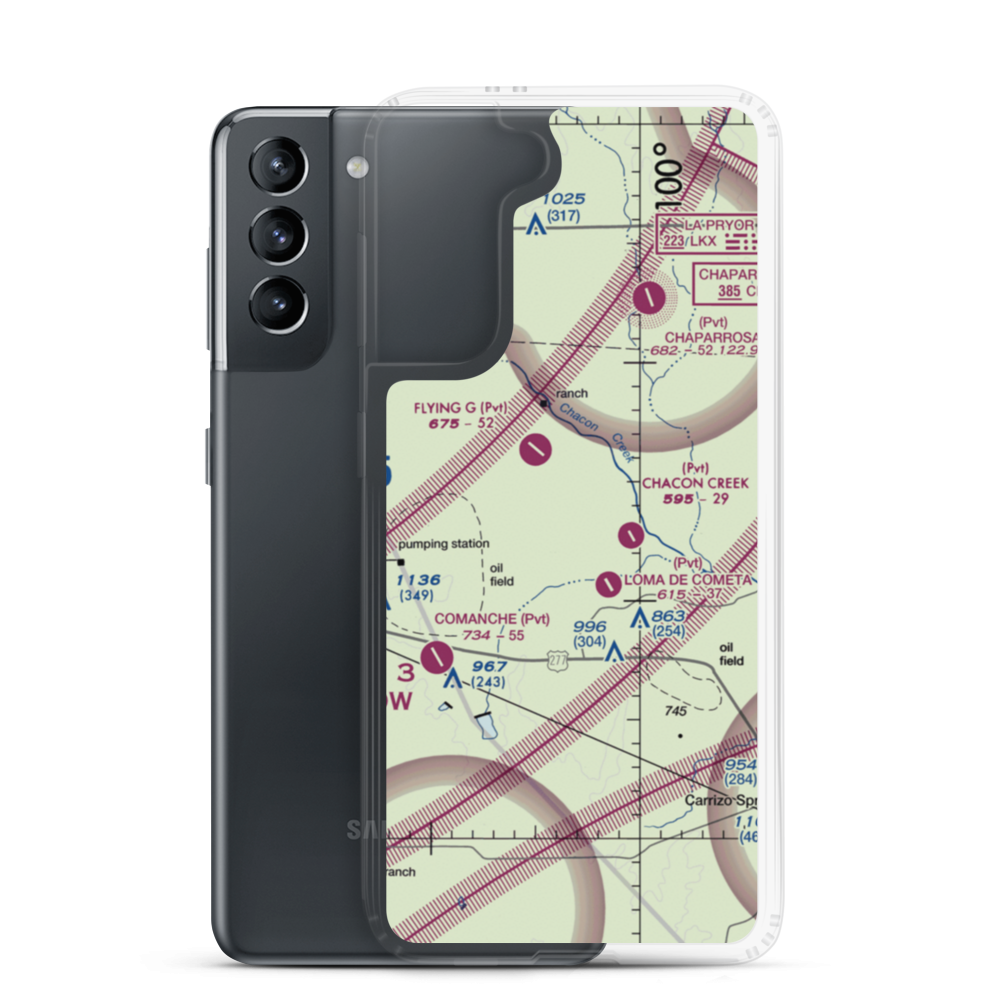 Picosa Ranch Airport (3TA8) VFR Sectional Samsung Case Samsung Galaxy S21 model shown