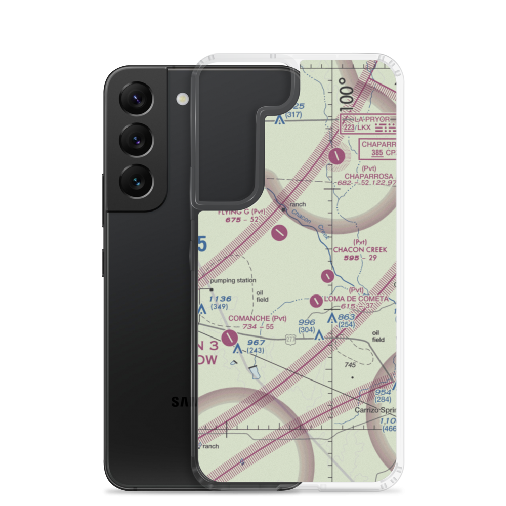 Picosa Ranch Airport (3TA8) VFR Sectional Samsung Case Samsung Galaxy S22 model shown