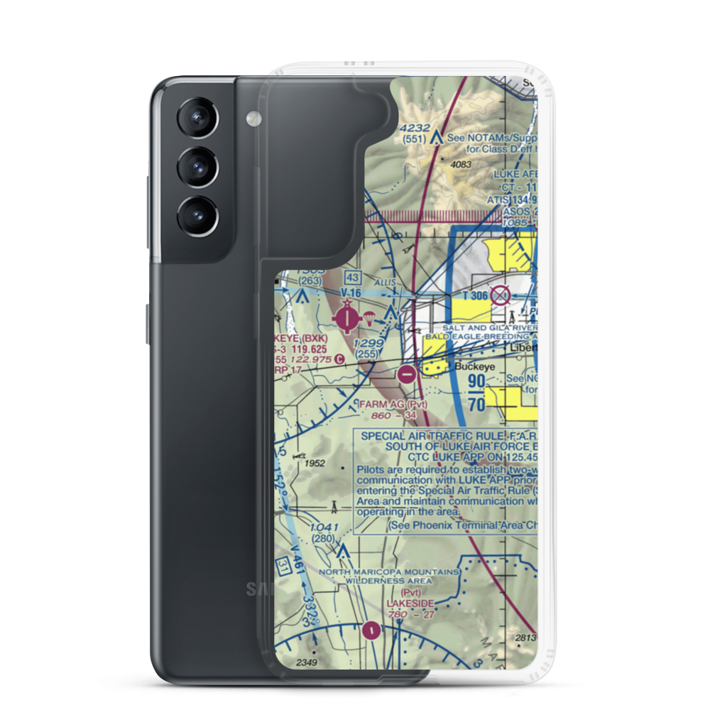 Pierce Airport (10AZ) VFR Sectional Samsung Case Samsung Galaxy S21 model shown