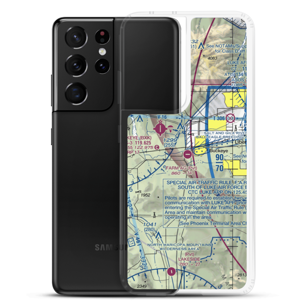 Pierce Airport (10AZ) VFR Sectional Samsung Case Samsung Galaxy S21 Ultra model shown