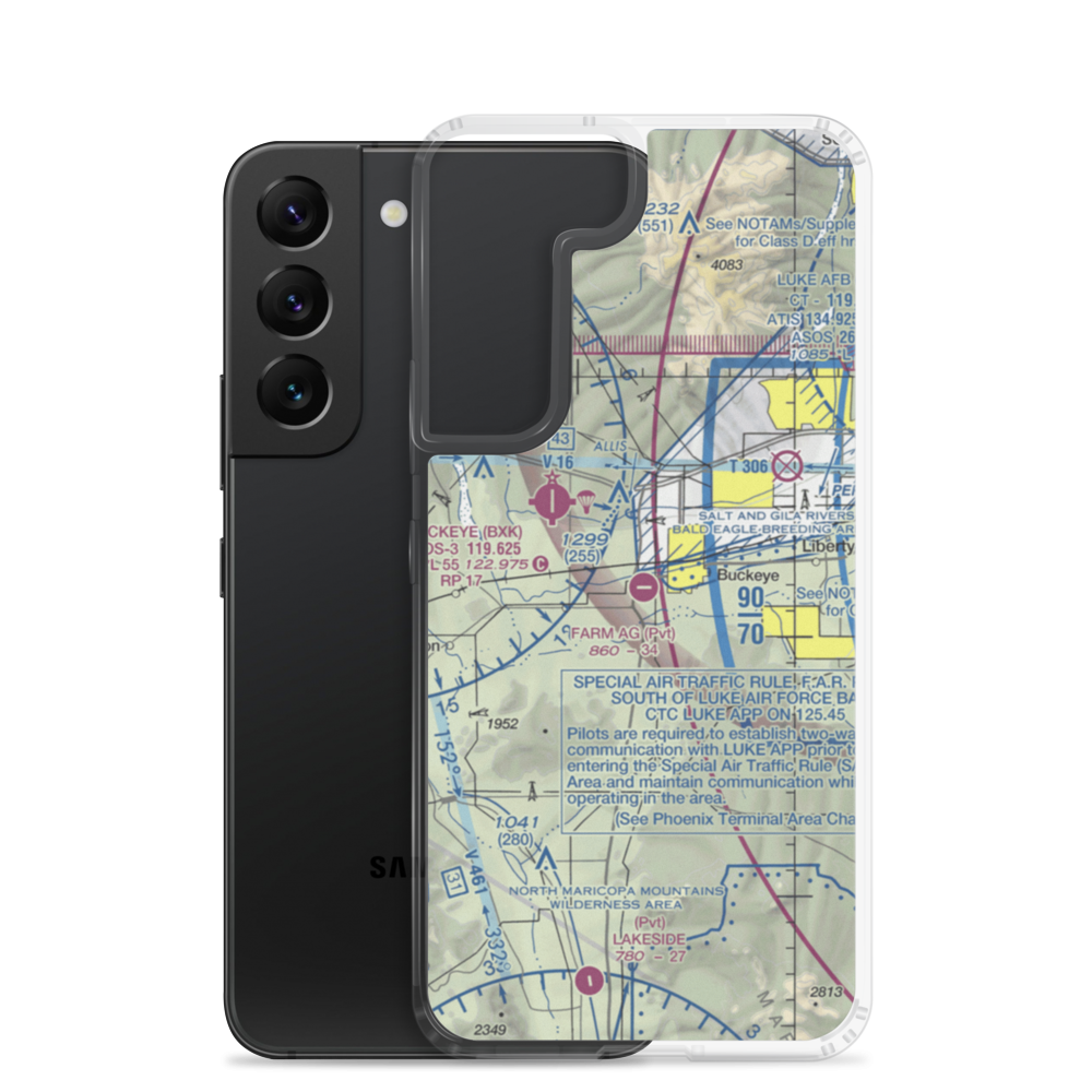 Pierce Airport (10AZ) VFR Sectional Samsung Case Samsung Galaxy S22 model shown