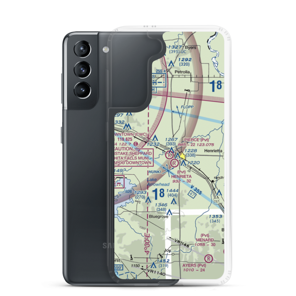 Pierce Airport (TE10) VFR Sectional Samsung Case Samsung Galaxy S21 model shown