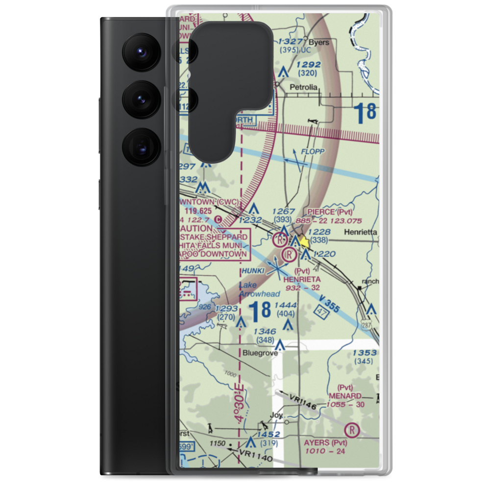 Pierce Airport (TE10) VFR Sectional Samsung Case Samsung Galaxy S22 Ultra model shown