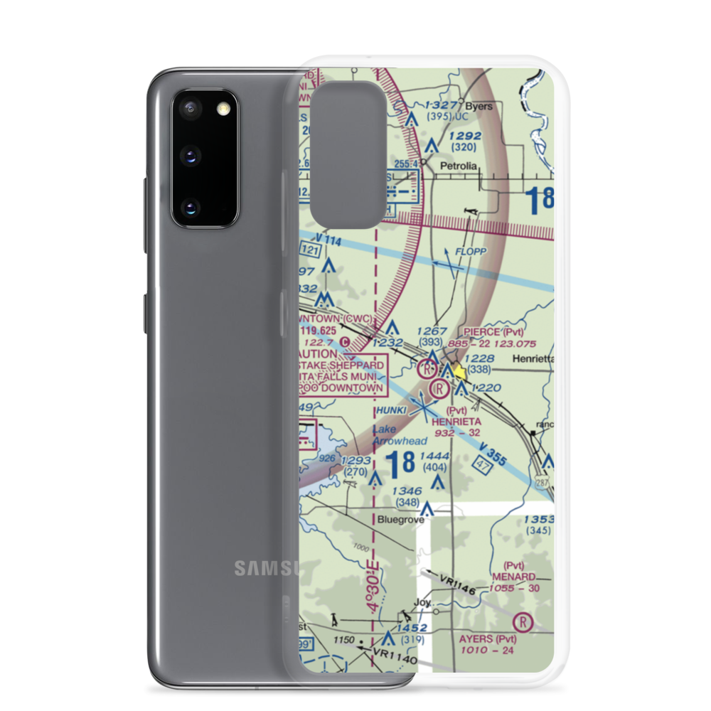 Pierce Airport (TE10) VFR Sectional Samsung Case Samsung Galaxy S20 model shown