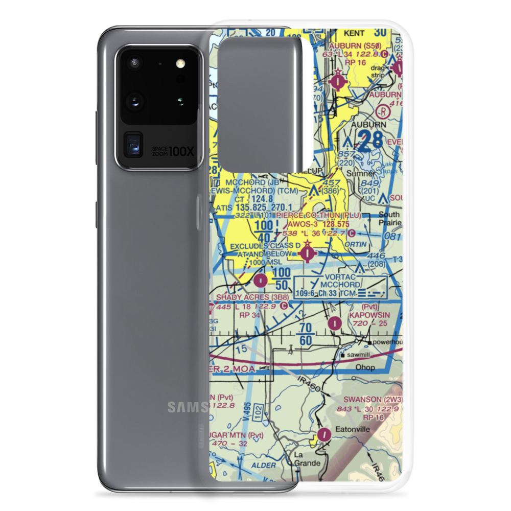 Pierce County-Thun Field (PLU) VFR Sectional Samsung Case Samsung Galaxy S20 Ultra model shown