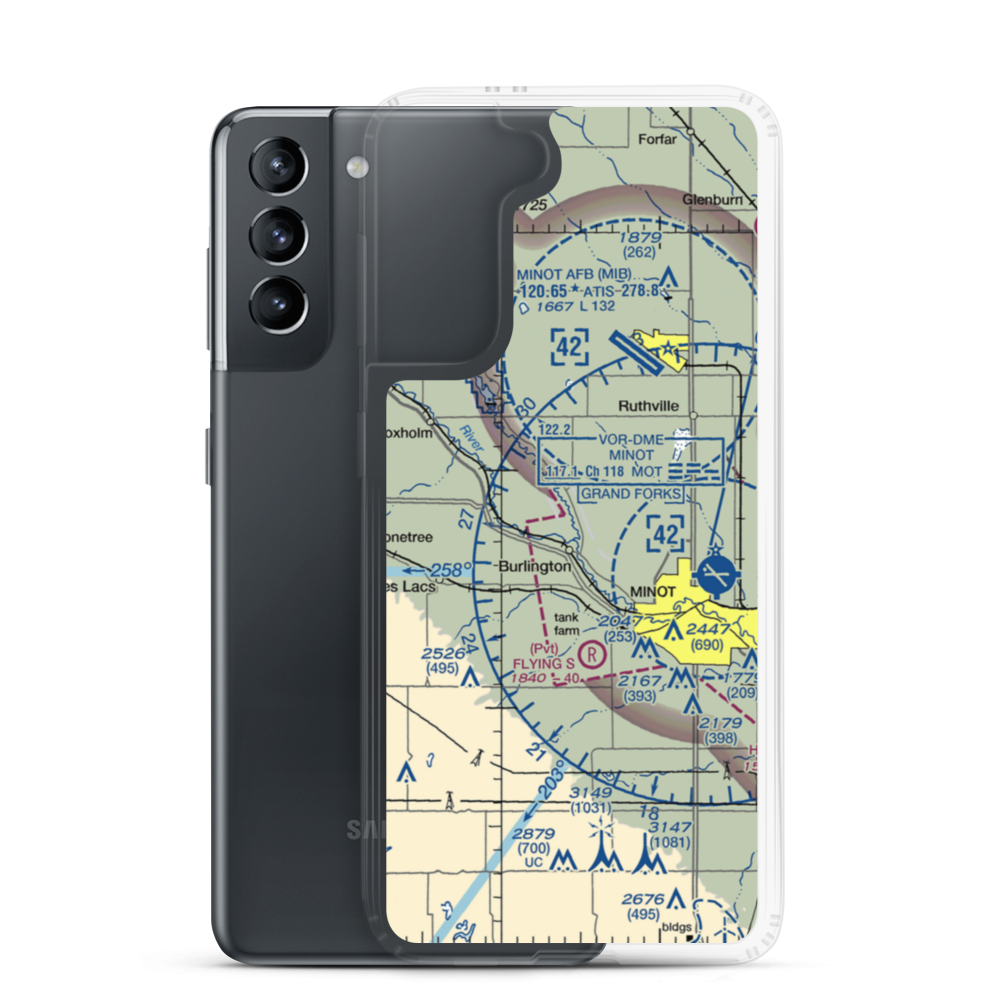Pietschtree Airstrip (12ND) VFR Sectional Samsung Case Samsung Galaxy S21 model shown