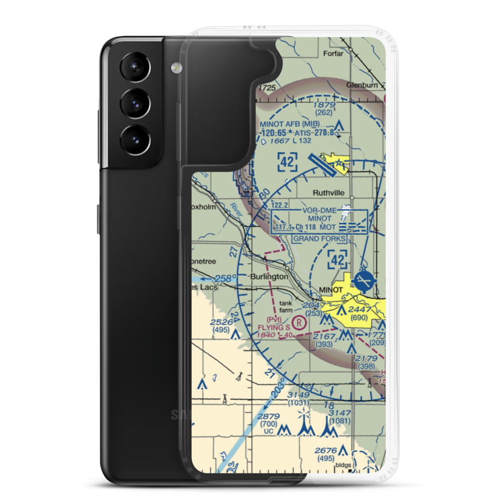 Pietschtree Airstrip (12ND) VFR Sectional Samsung Case Samsung Galaxy S21 Plus model shown
