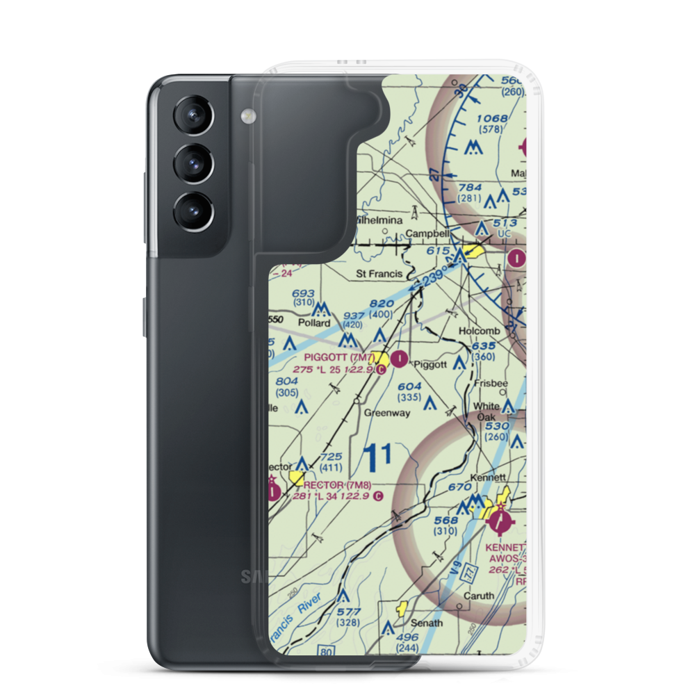 Piggott Municipal Airport (7M7) VFR Sectional Samsung Case Samsung Galaxy S21 model shown