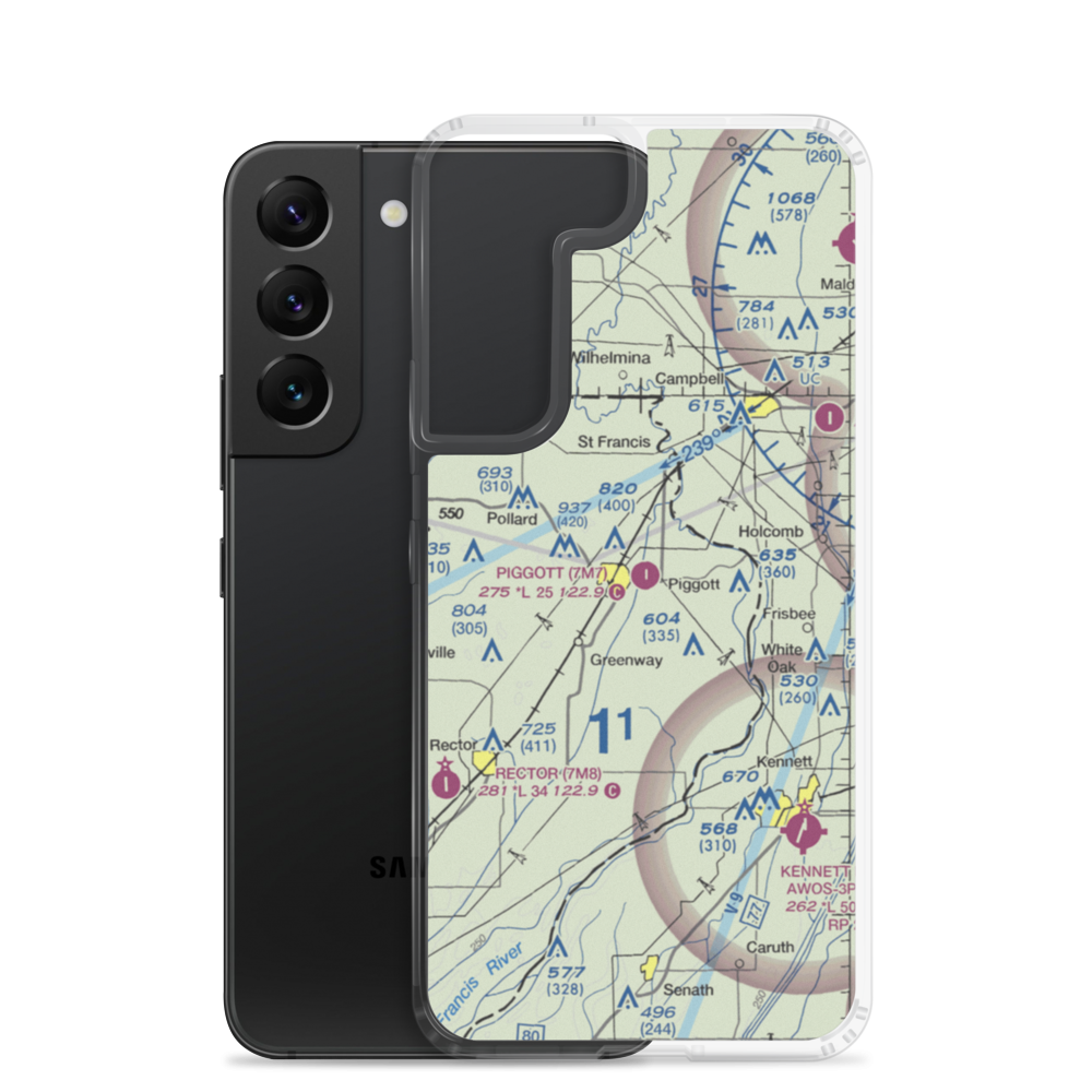 Piggott Municipal Airport (7M7) VFR Sectional Samsung Case Samsung Galaxy S22 model shown